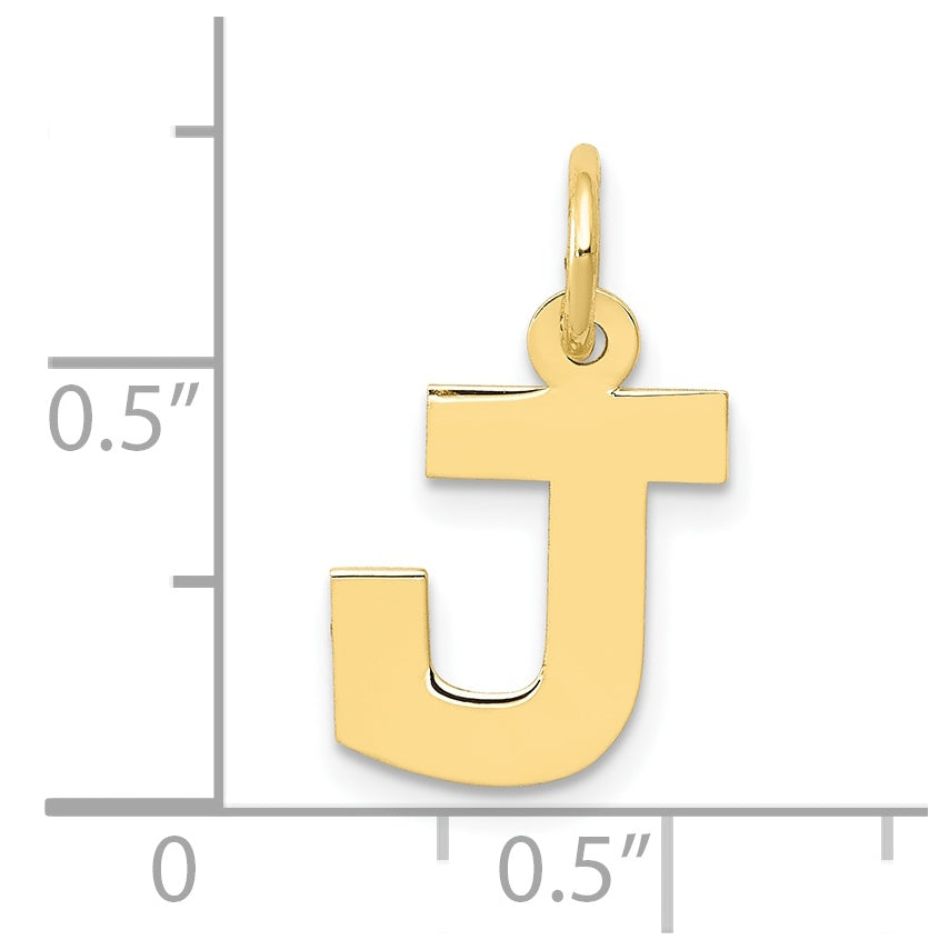 10K Yellow Gold Small Block Initial J Charm