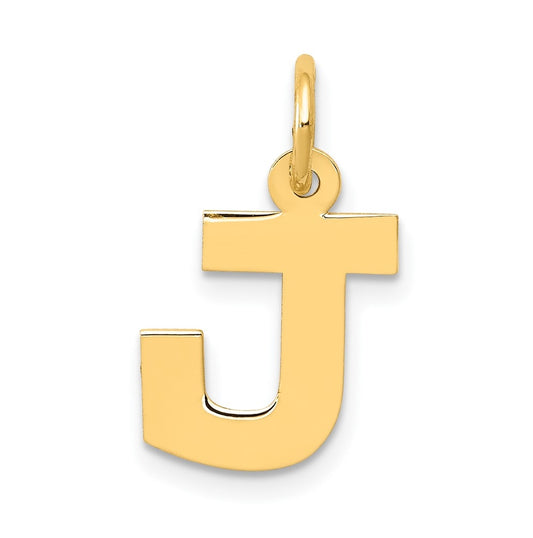 10K Yellow Gold Small Block Initial J Charm
