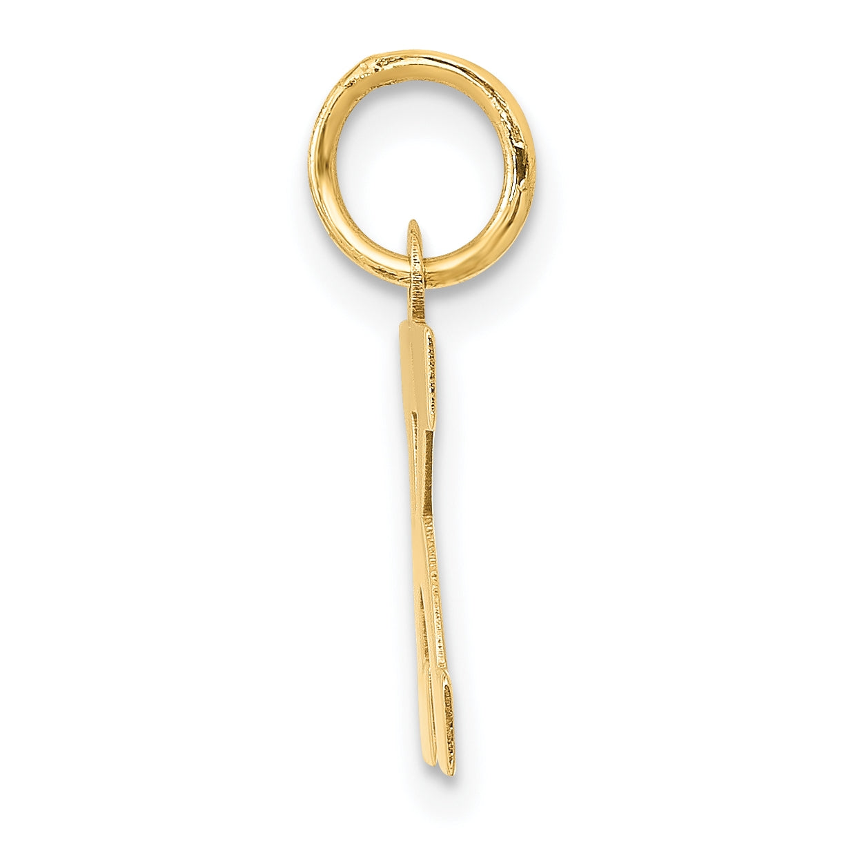 10K Yellow Gold Small Block Initial K Charm