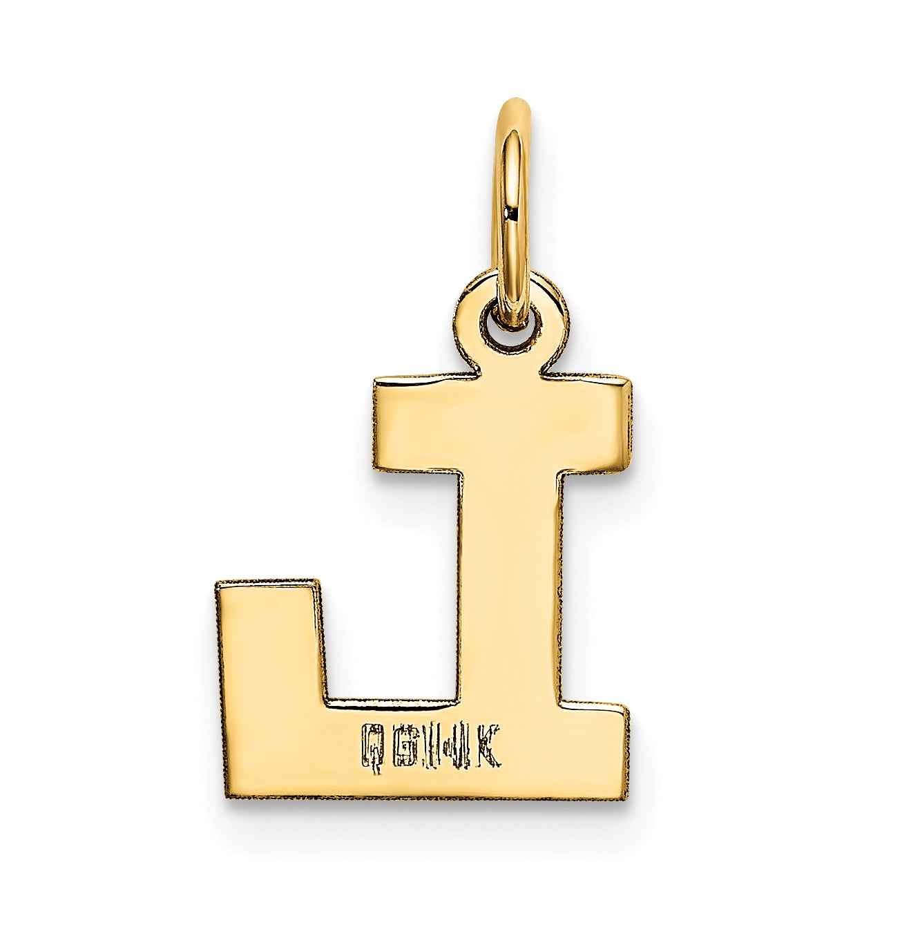 10K Yellow Gold Small Block Initial L Charm
