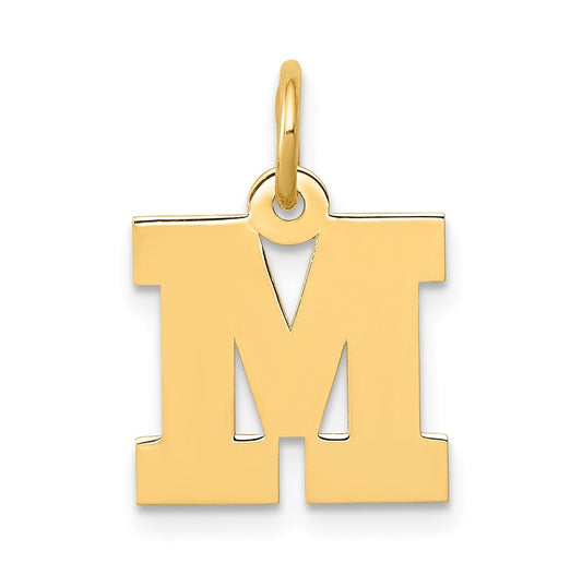 10K Yellow Gold Small Block Initial M Charm