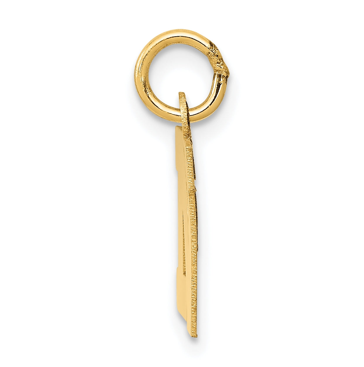 10K Yellow Gold Small Block Initial N Charm