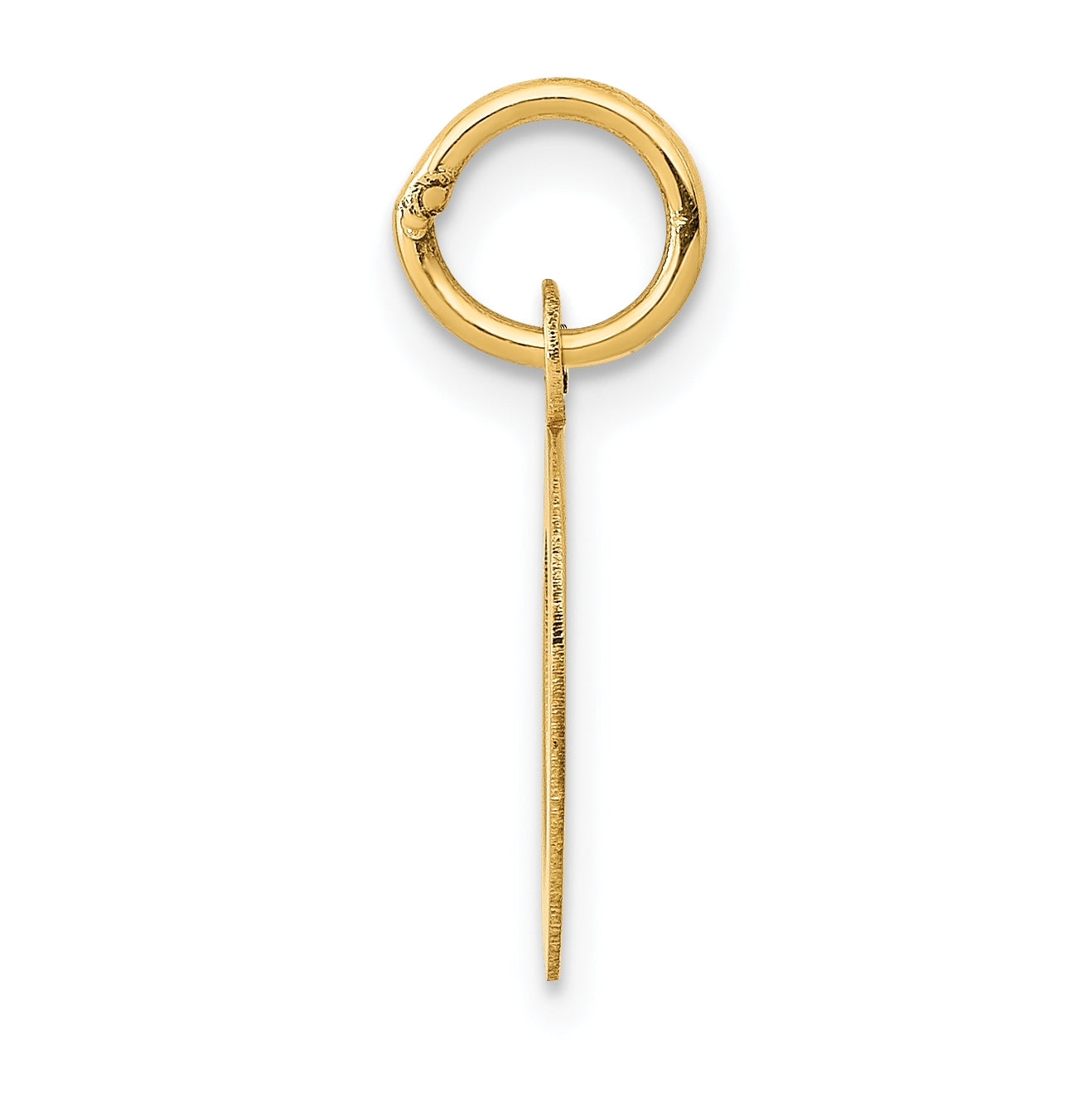 10K Yellow Gold Small Block Initial O Charm