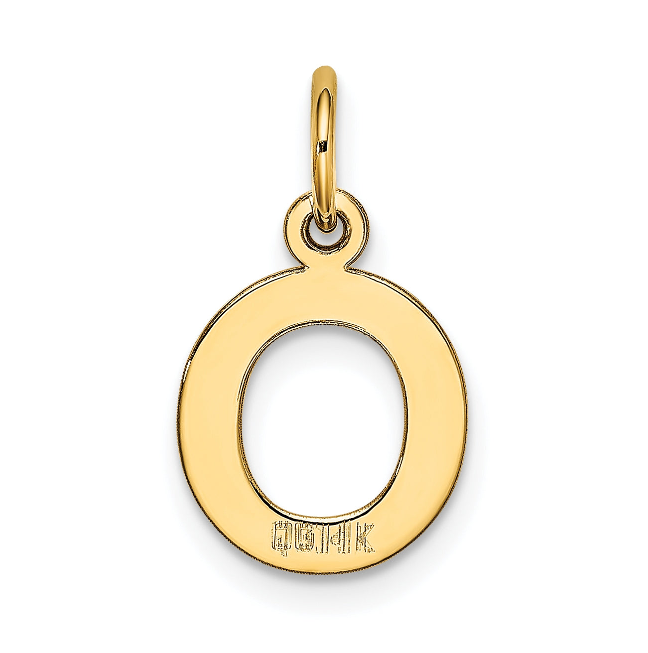 10K Yellow Gold Small Block Initial O Charm