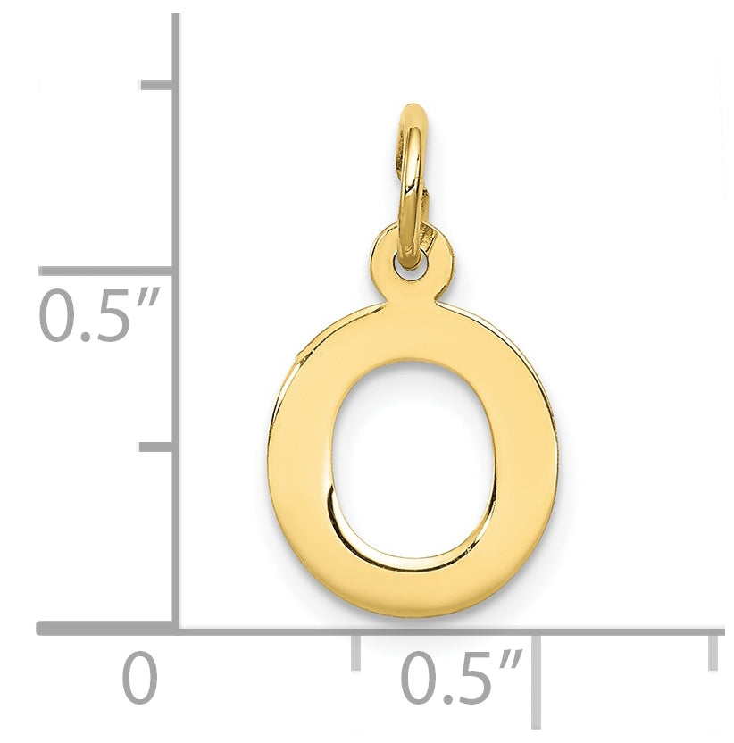 10K Yellow Gold Small Block Initial O Charm