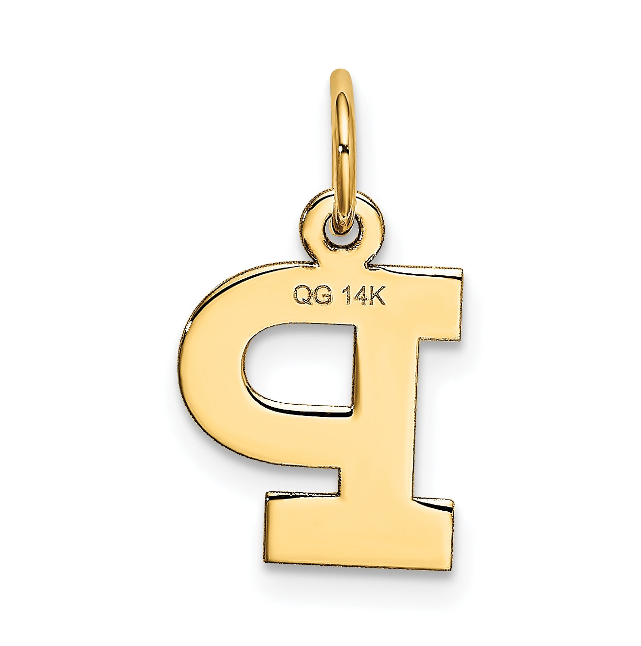 10K Yellow Gold Small Block Initial P Charm