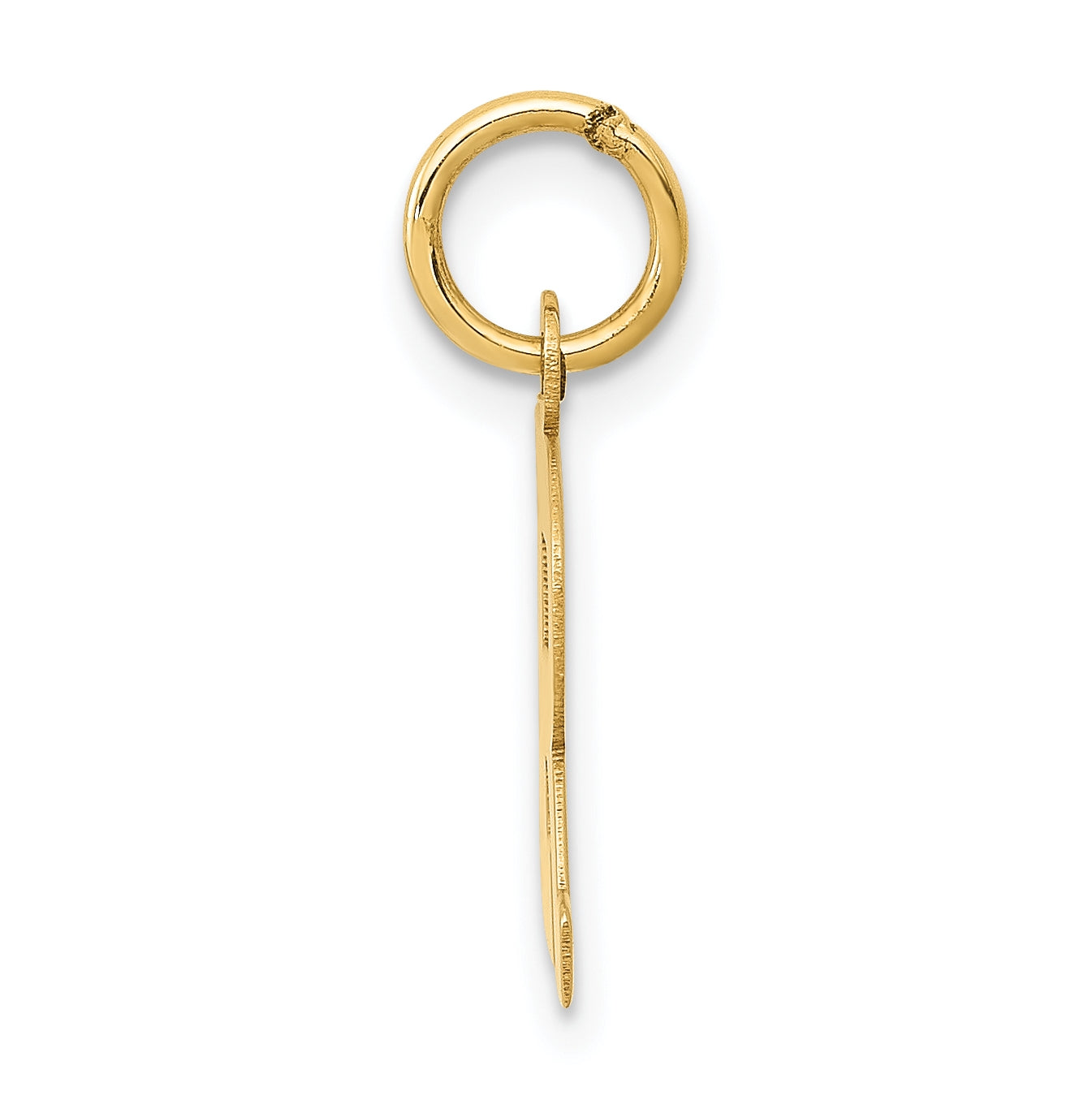 10K Yellow Gold Small Block Initial R Charm