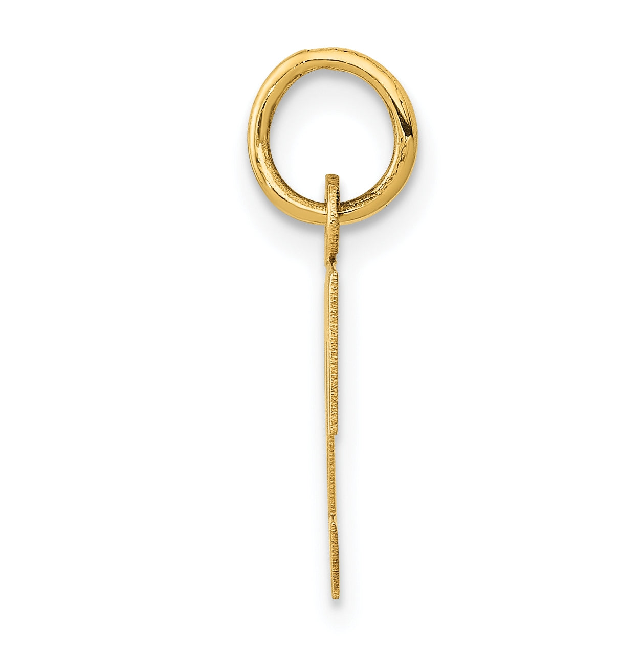 10K Yellow Gold Small Block Initial T Charm