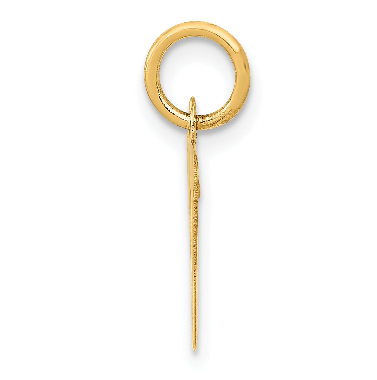 10K Yellow Gold Small Block Initial V Charm