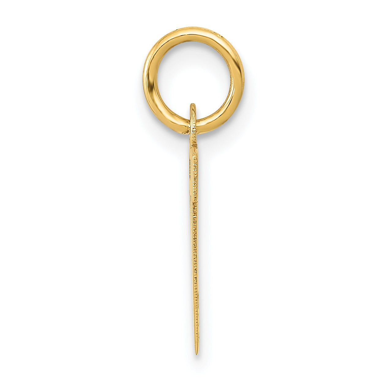 10K Yellow Gold Small Block Initial W Charm