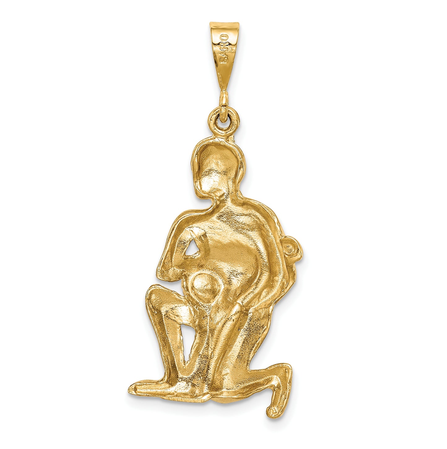 10K Yellow Gold Satin Aquarius Zodiac Charm