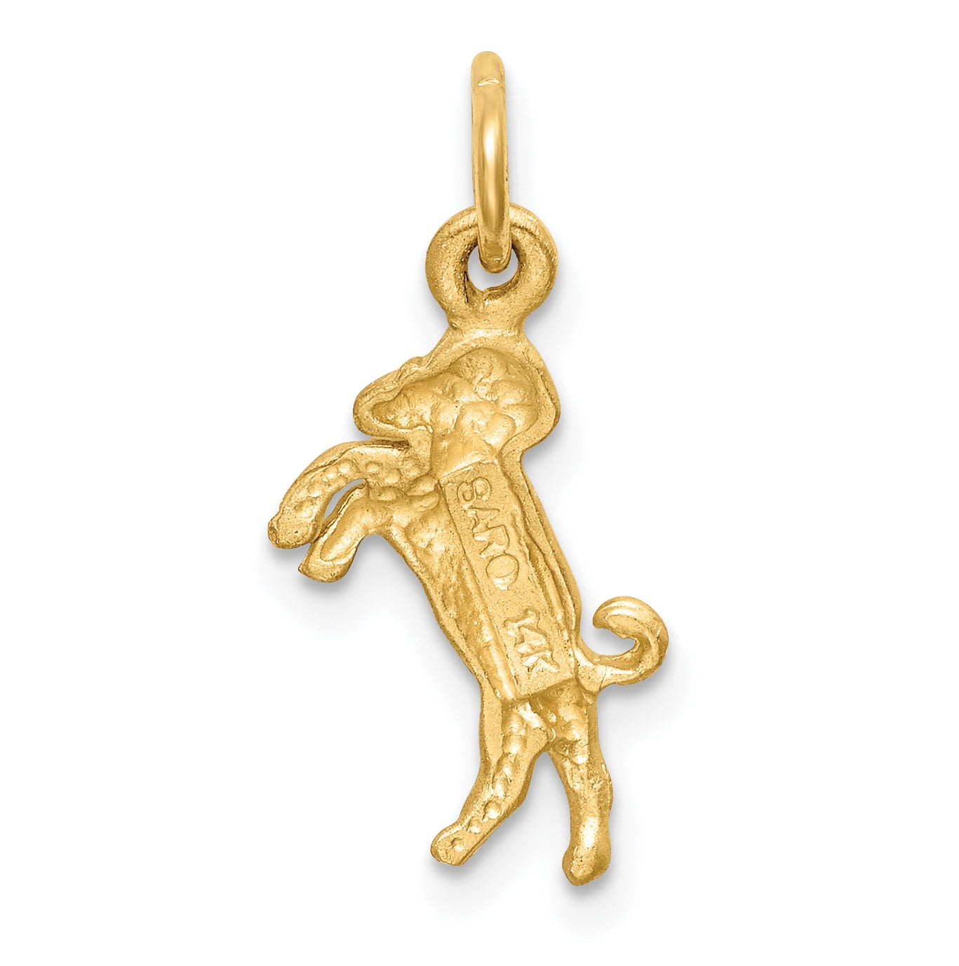 10K Yellow Gold Satin Aries Zodiac Charm