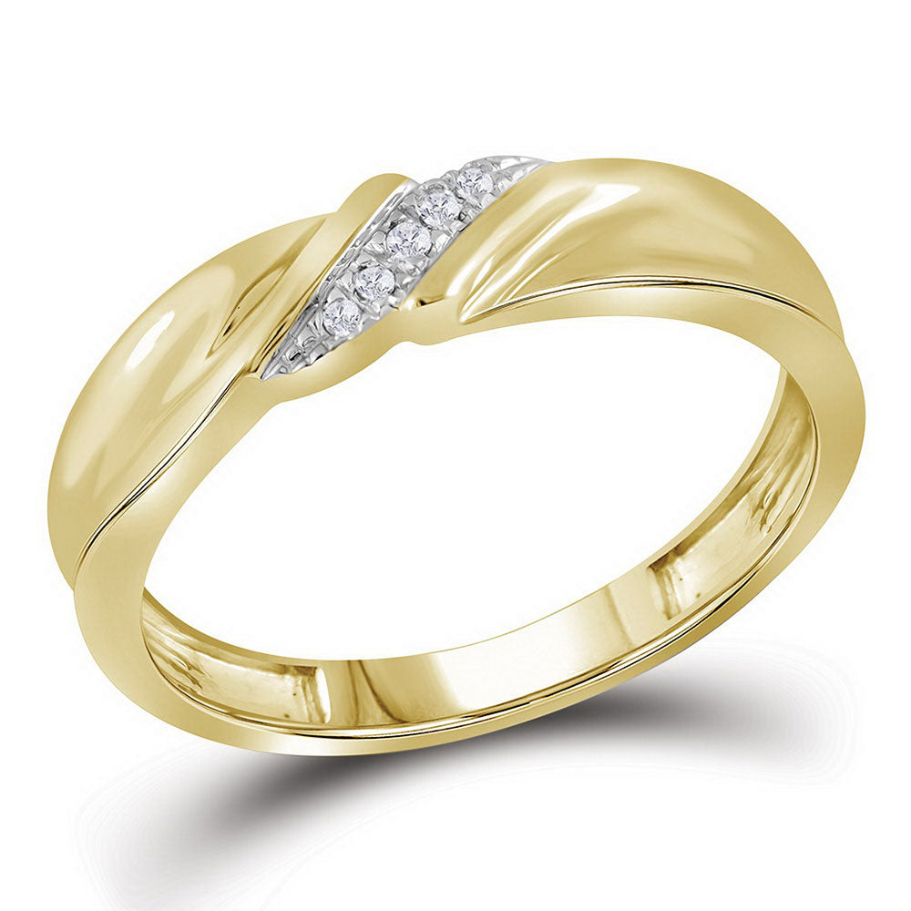 10K Yellow Gold His Hers Round Diamond Cluster Matching Wedding Set 1/5 Cttw, Womens Size: 5-10, Mens Size: 7-13