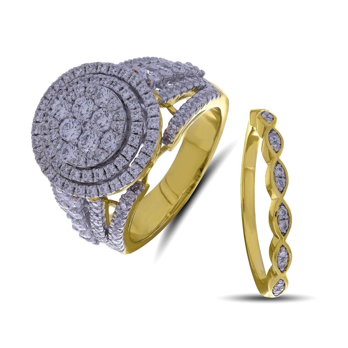 14K Yellow Gold  2.21-2.22 Cttw Diamond Ladies Ring