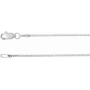 14K Yellow Gold-Filled Or Rhodium-Plated Sterling Silver 1 Mm Lobster Clasp Polished Box Chain
