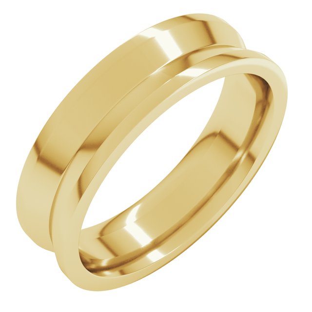 14K Yellow Or White Gold Standard Comfort-Fit Reversed Knife Edge Band