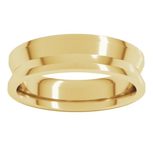 14K Yellow Or White Gold Standard Comfort-Fit Reversed Knife Edge Band
