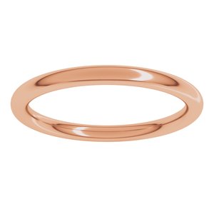 18K Yellow Or White Or Rose Gold Comfort-Fit Full Round Band