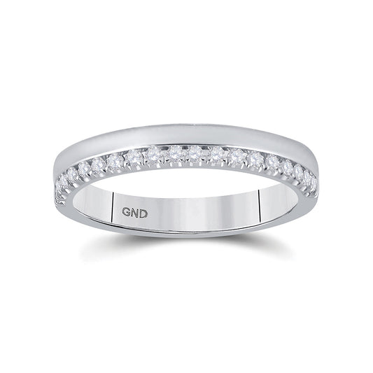 14K White Gold Womens Round Diamond Wedding Band Ring 1/5 Cttw, Womens Size: 5-10