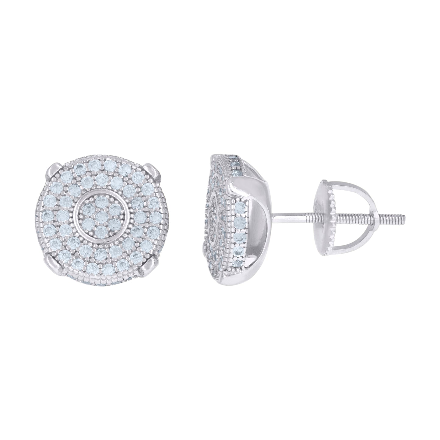 Sterling Silver Or Yellow-Tone Mens Cubic-Zirconia Fashion Stud Earrings