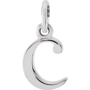 Sterling Silver Polished Lowercase Initial Pendant