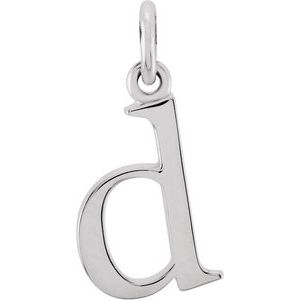 14K White Gold Polished Lowercase Initial Pendant