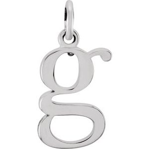 Sterling Silver Polished Lowercase Initial Pendant