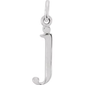 14K White Gold Polished Lowercase Initial Pendant