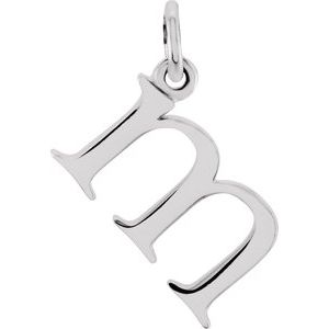 Sterling Silver Polished Lowercase Initial Pendant