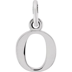14K White Gold Polished Lowercase Initial Pendant