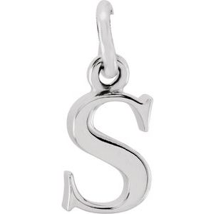 14K White Gold Polished Lowercase Initial Pendant