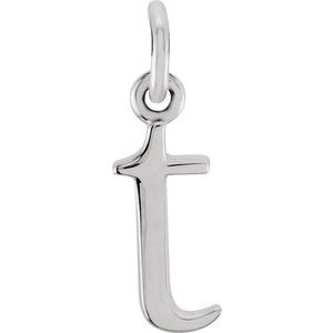 Sterling Silver Polished Lowercase Initial Pendant