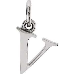 Sterling Silver Polished Lowercase Initial Pendant