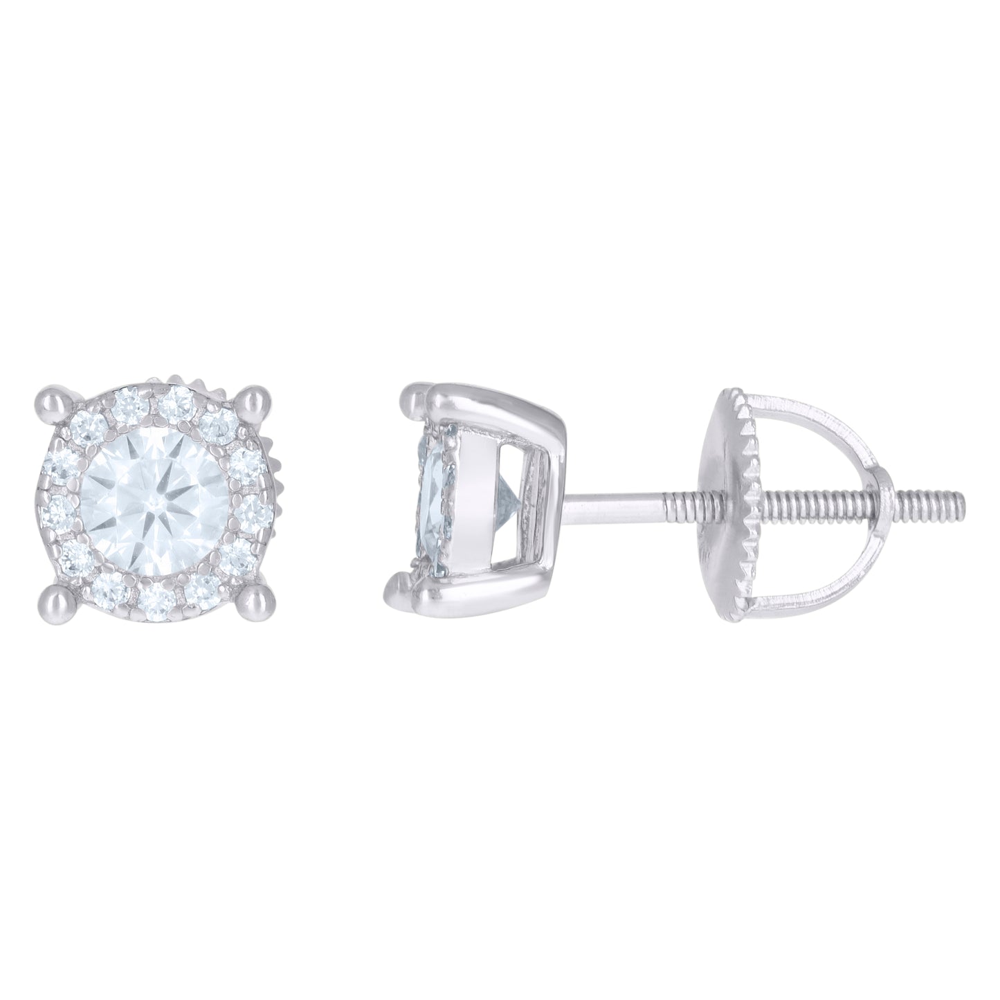 Sterling Silver Or Yellow-Tone Mens Cubic-Zirconia Fashion Stud Earrings