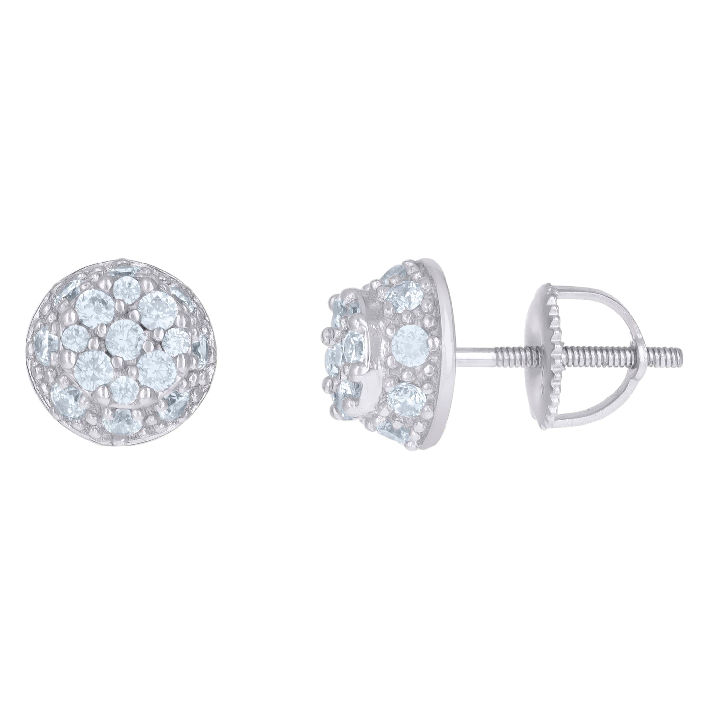 Sterling Silver Or Yellow-Tone Mens Cubic-Zirconia Fashion Stud Earrings