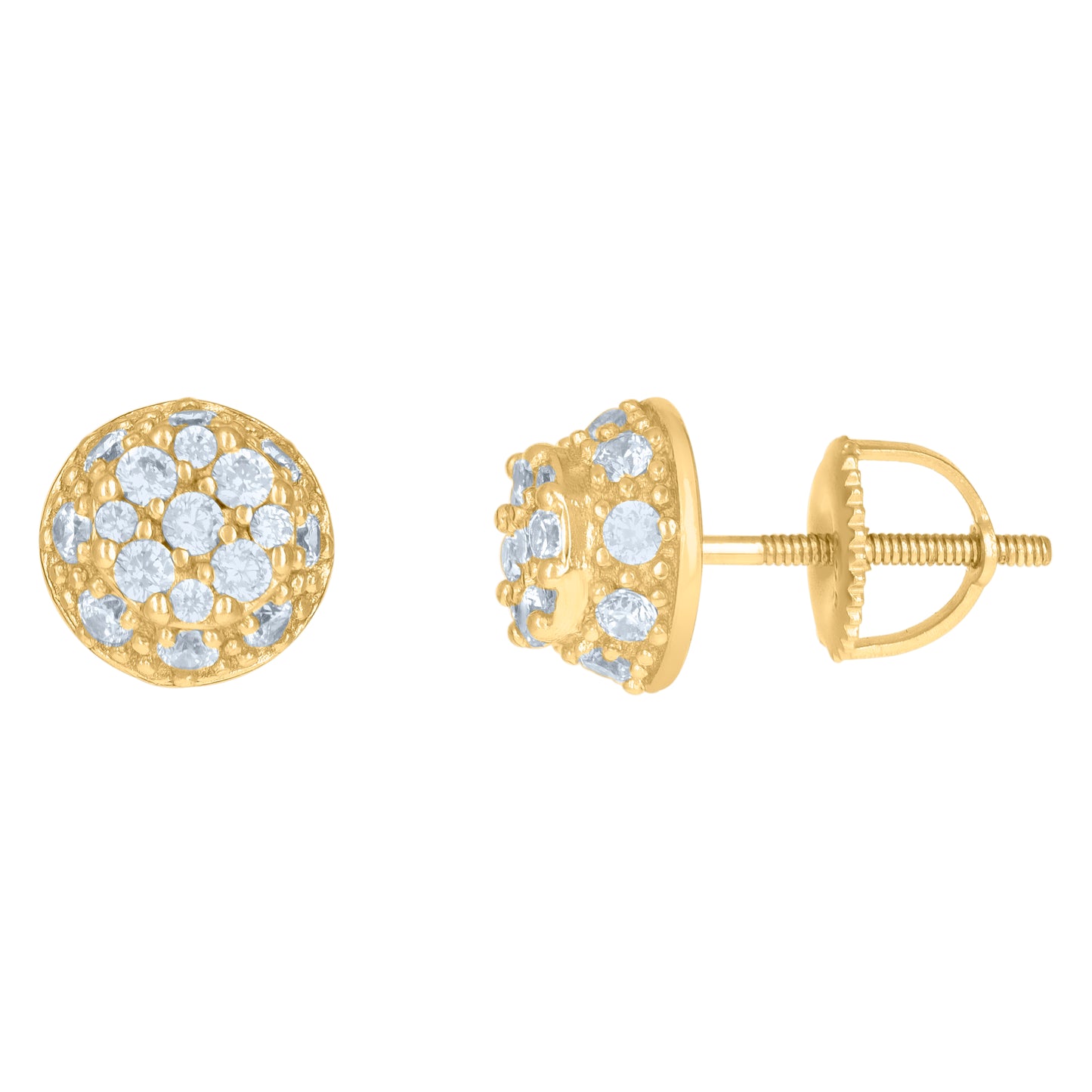 Sterling Silver Or Yellow-Tone Mens Cubic-Zirconia Fashion Stud Earrings
