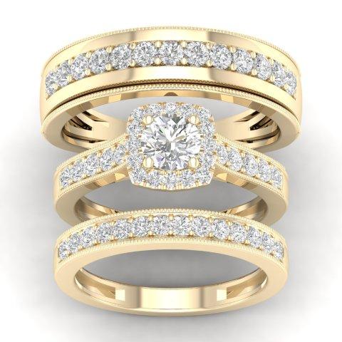 10K Yellow Gold  1.50 Cttw Diamond  Ladies Ring
