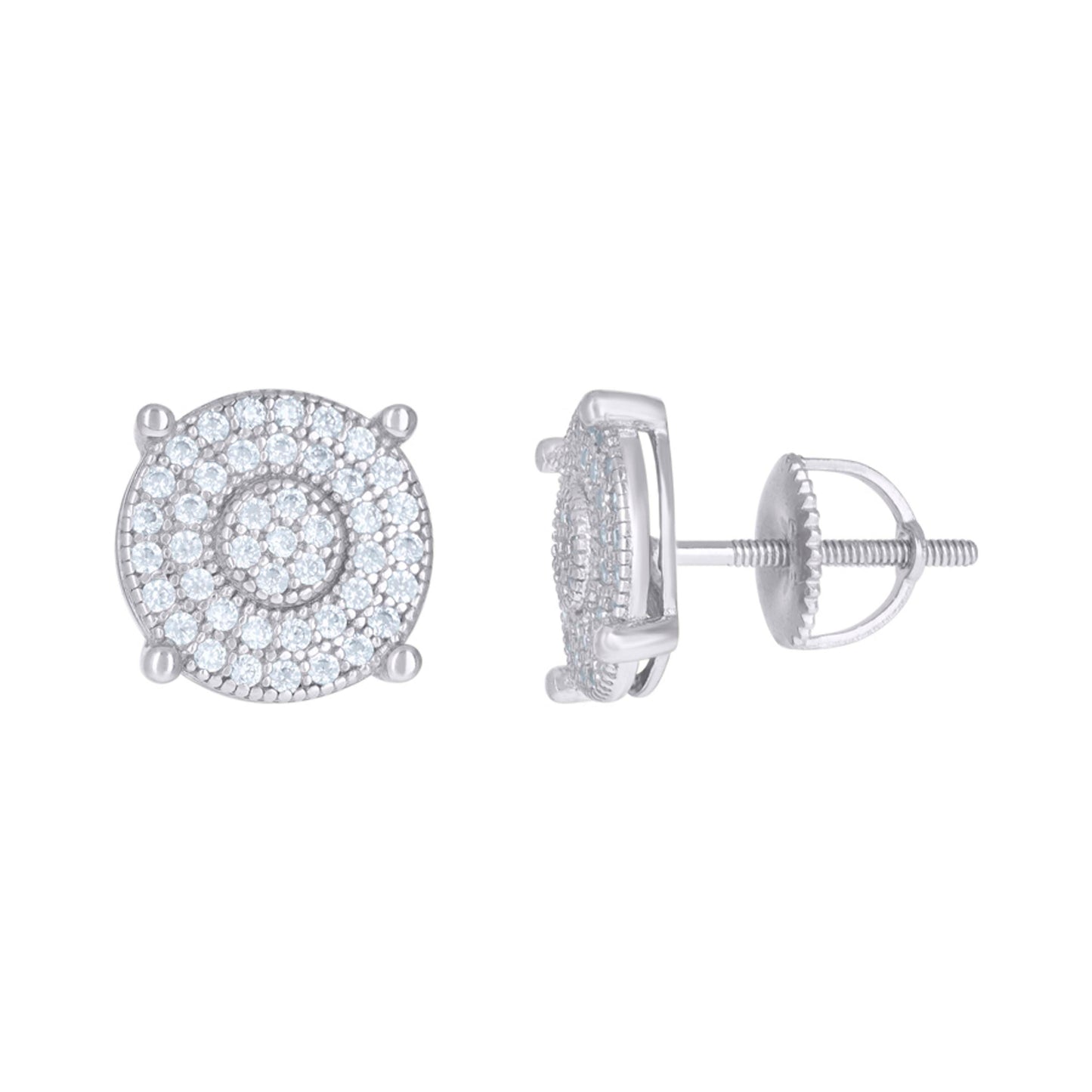 Sterling Silver Or Yellow-Tone Mens Cubic-Zirconia Fashion Stud Earrings