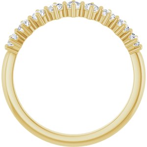 14K Yellow Gold Round 2.5 Mm 1/2 Ctw Natural Diamond 9-Stone Anniversary Band Size 7