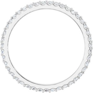 14K White Gold Round 1.3 Mm F+ Vs 3/8 Ctw Lab-Grown Diamond Eternity Band Size 7