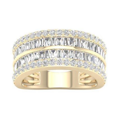 10K Yellow Gold 2.00 Cttw Diamond Mens Bands