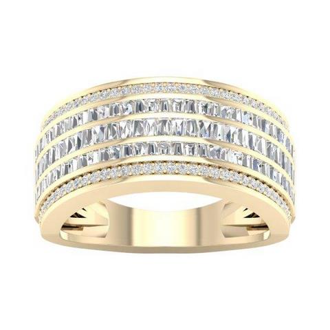 10K Yellow Gold 1.33 Cttw Diamond Mens Bands