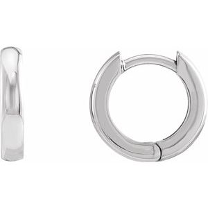Sterling Silver Pair Hinged Hoop Earrings, Length: 12 Mm, Thickness: 2.25 Mm