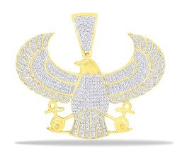 10K Yellow Gold 1.28 Cttw Diamond Eagle Charm