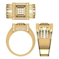 10K Yellow Gold 1.22 Cttw Diamond Mens Ring
