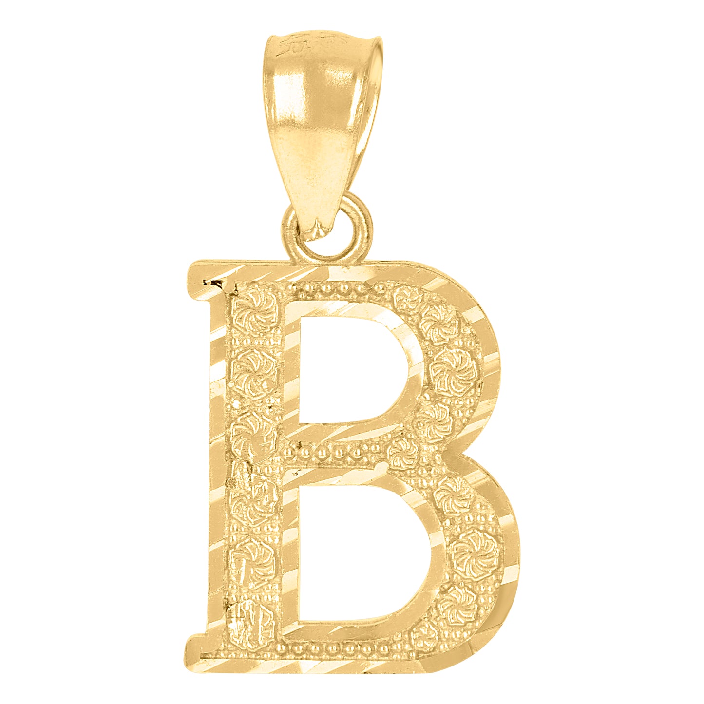 10K Yellow Gold Unisex Initial Alphabet Charm Pendant