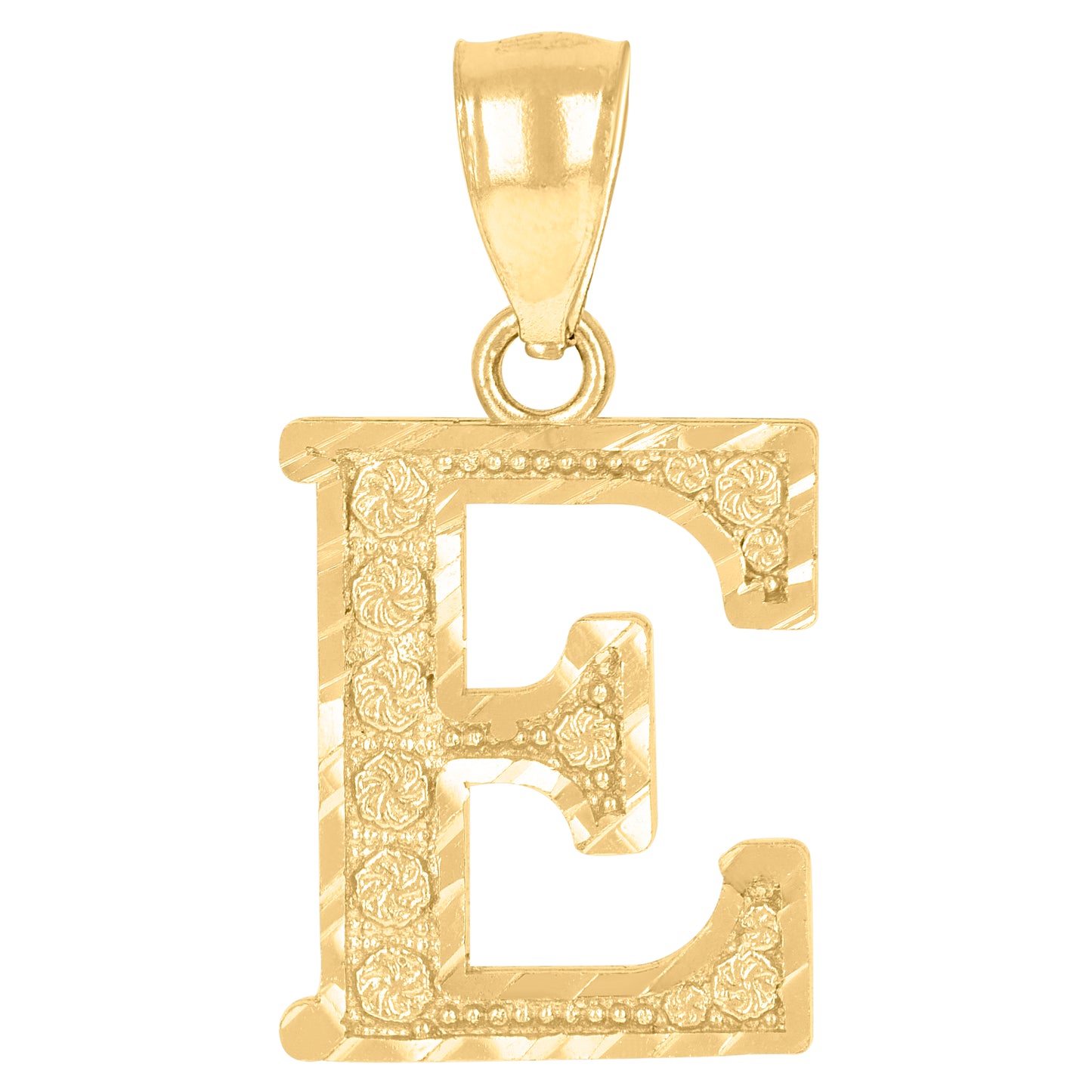 10K Yellow Gold Unisex Initial Alphabet Charm Pendant