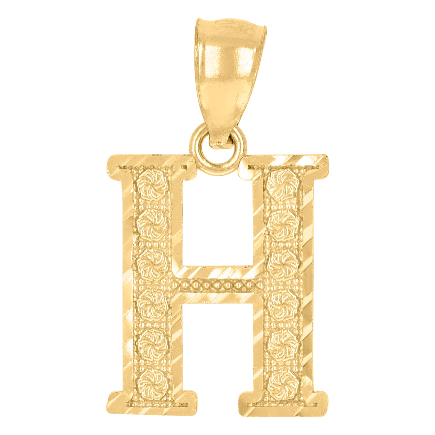 10K Yellow Gold Unisex Initial Alphabet Charm Pendant