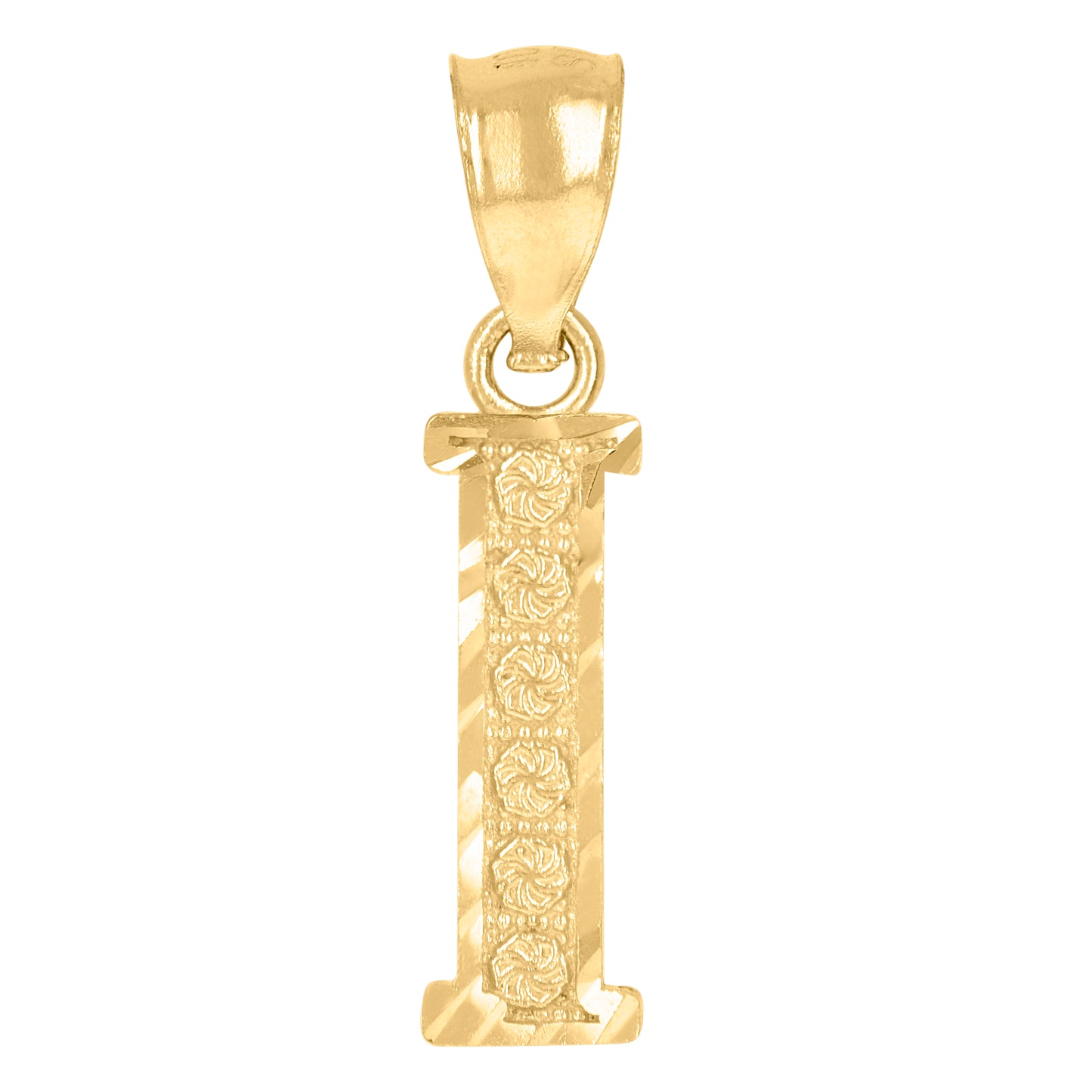 10K Yellow Gold Unisex Initial Alphabet Charm Pendant