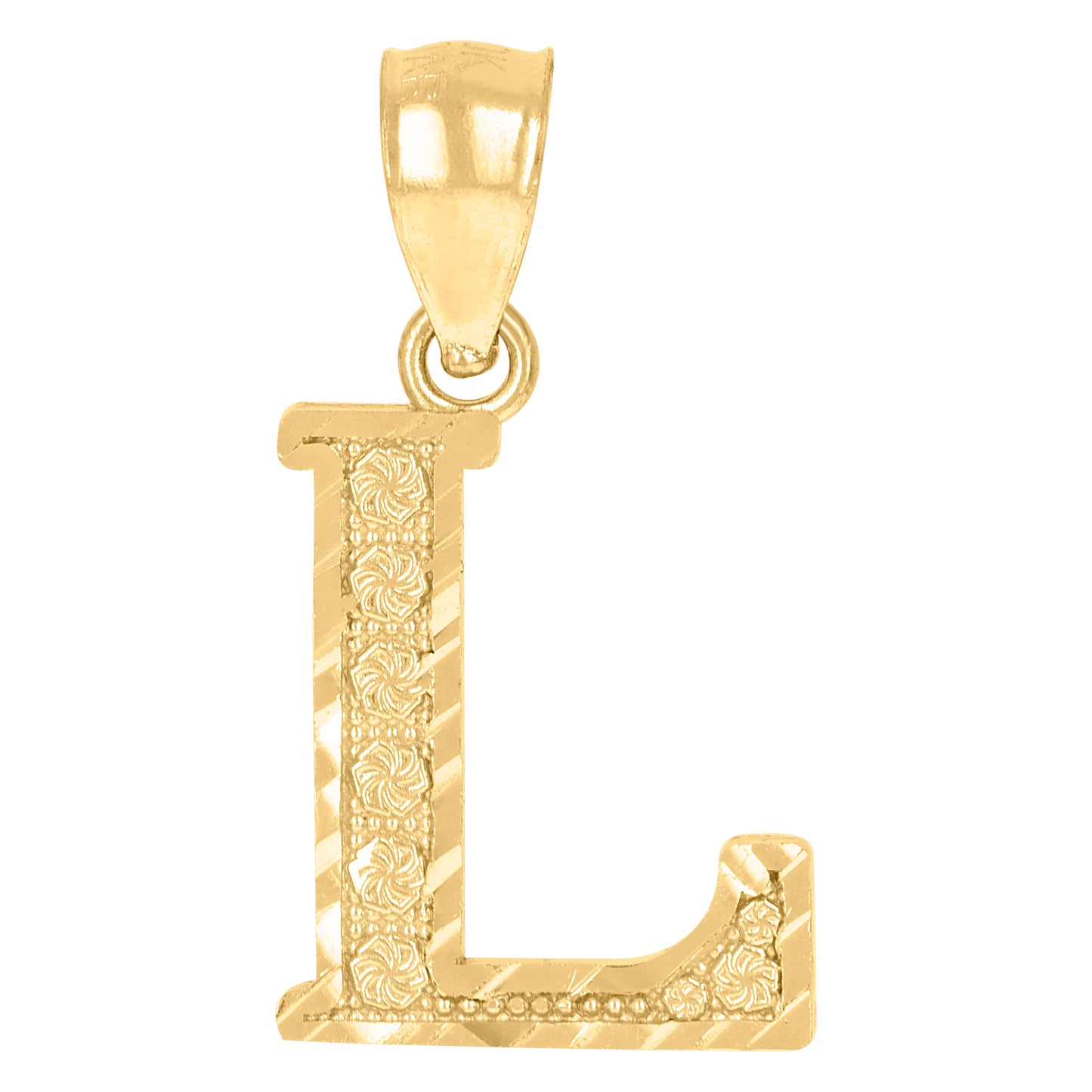 10K Yellow Gold Unisex Initial Alphabet Charm Pendant